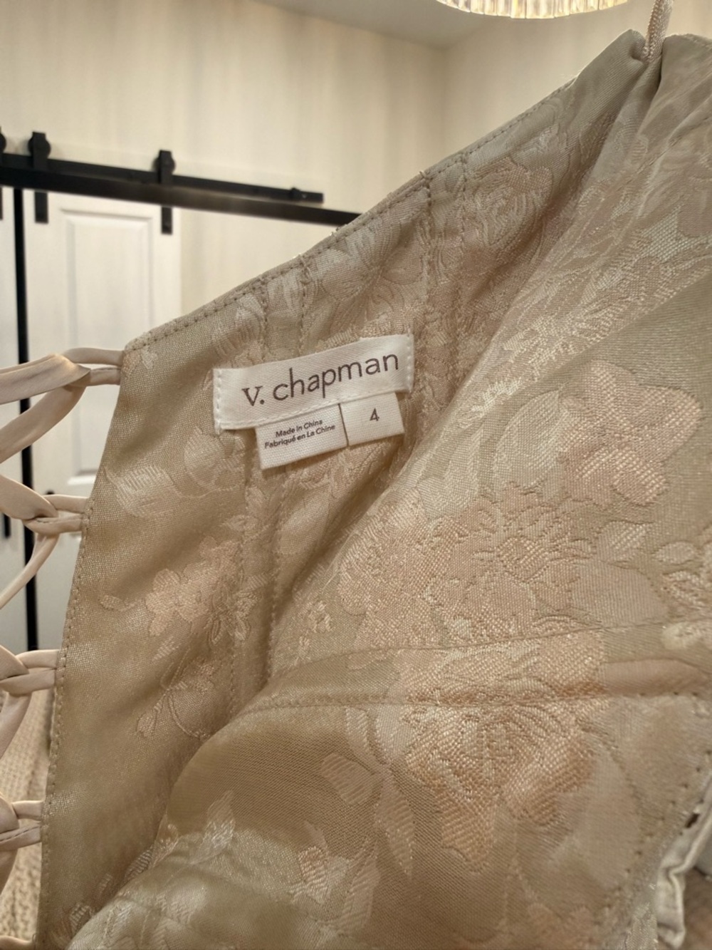 V. CHAPMAN| THE VIVIAN DRESS IN TAUPE WINDSOR BROCADE - Picture 7 of 12